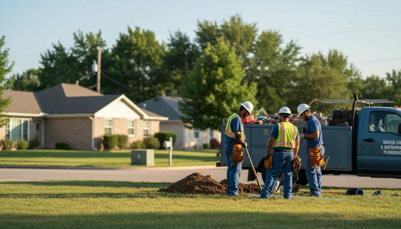 Residential water line and bathroom plumbing service in Perronville, MI